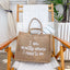 I am Exactly Where I need to Be Burlap Tote Bag, Beach Bag