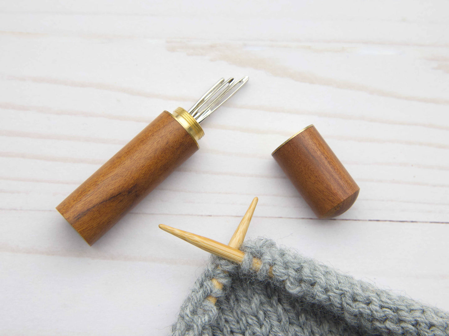 Wooden Darning Needle Storage Cases Tapestry Knitting