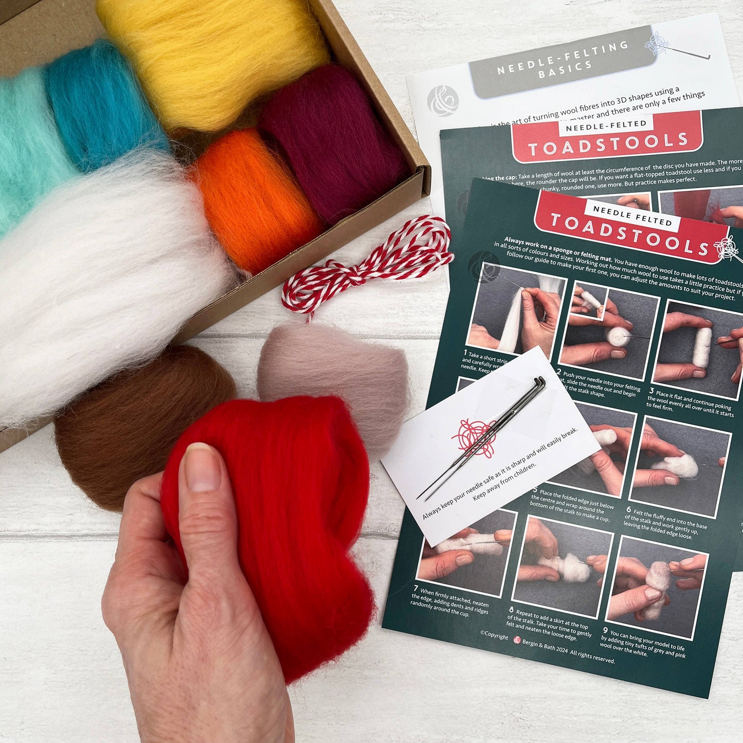 Needle Felting Kit, Toadstools