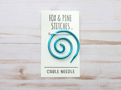 Shimmer Blue Spiral Cable Needle | Knitting Notions Tools