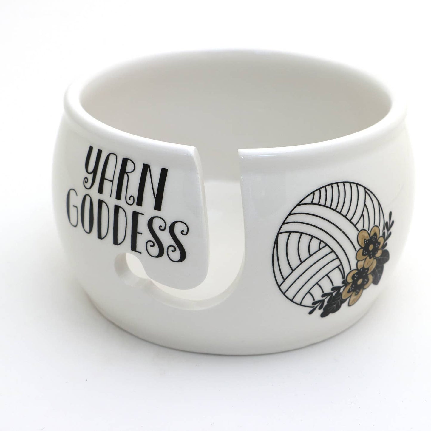 Yarn Goddess Yarn Bowl, ceramic yarn keeper