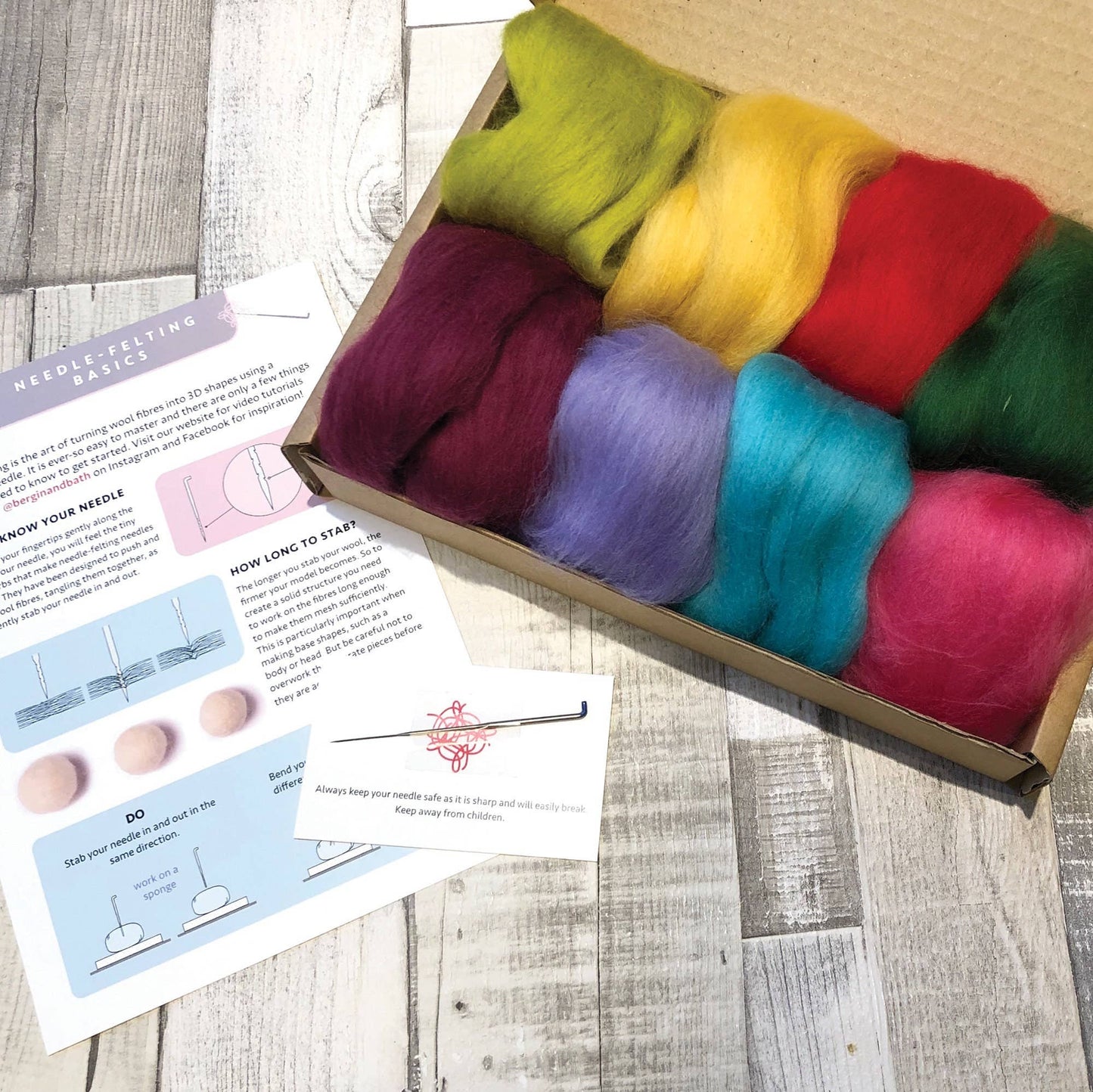 Rainbow Rose Needle Felting Kit