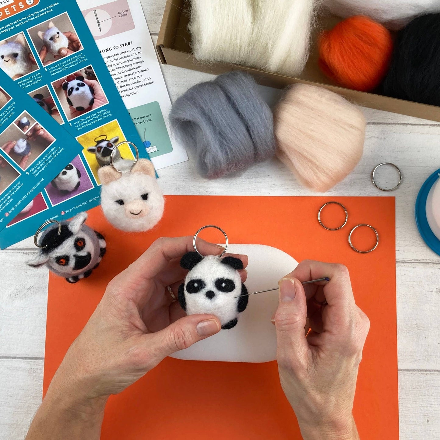 Mini Animal Keychain Needle Felting Kit