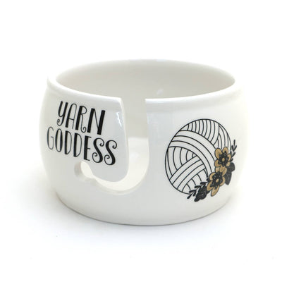 Yarn Goddess Yarn Bowl, ceramic yarn keeper