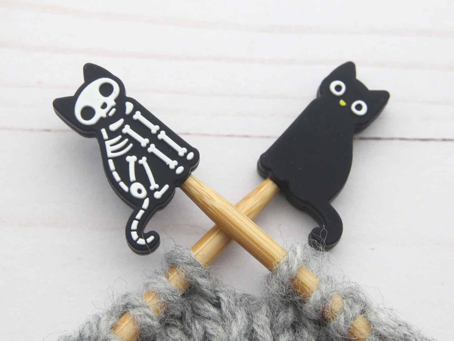 Skeleton Cat Stitch Stoppers