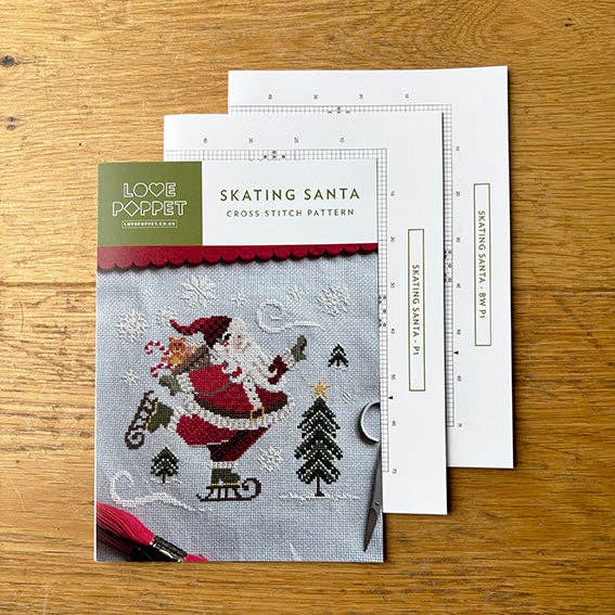Skating Santa Cross-Stitch Kit