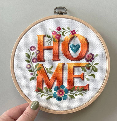 Home - Four Letter Floral Cross Stitch Kit