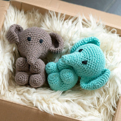 DIY Crochet Set Elephant Eco Barbante Spring