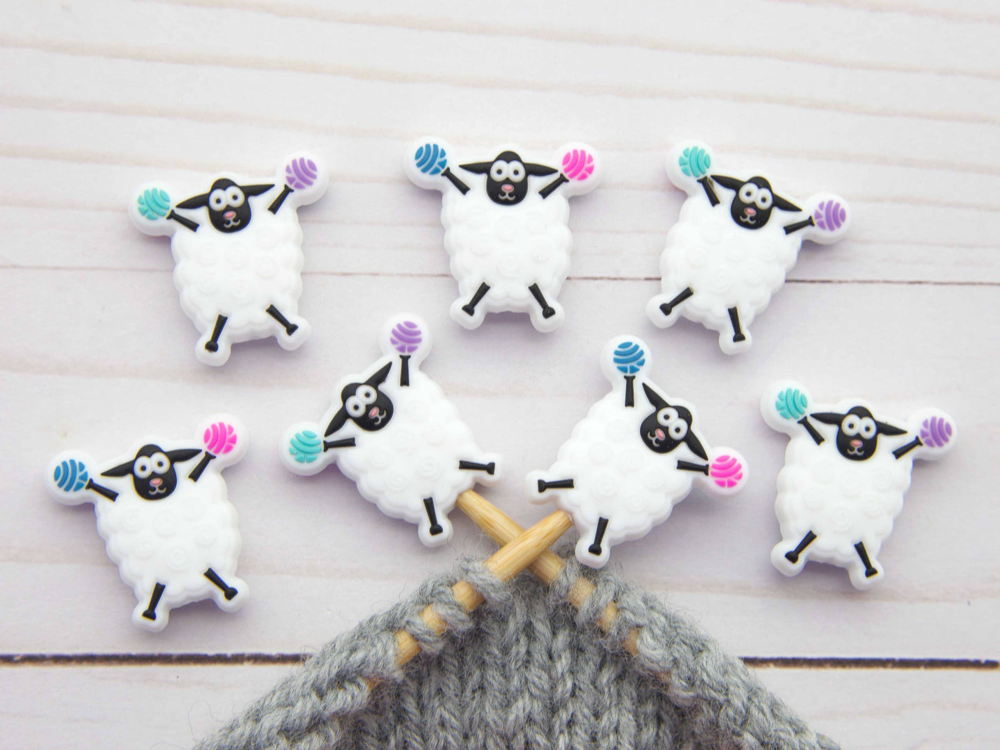 Cheerful Sheep Stitch Stoppers (SMALL)