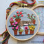 Catnap with Flowers Embroidery Kit