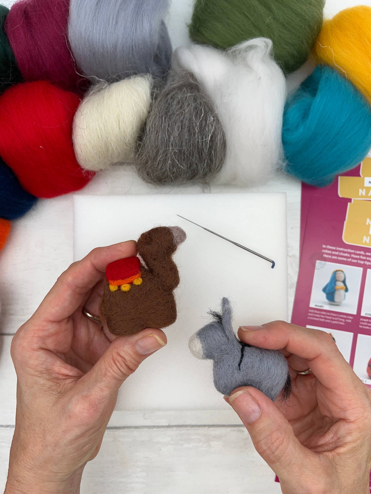 Needle Felting Bumper Kit - NATIVITY. A Premium Starter Set.