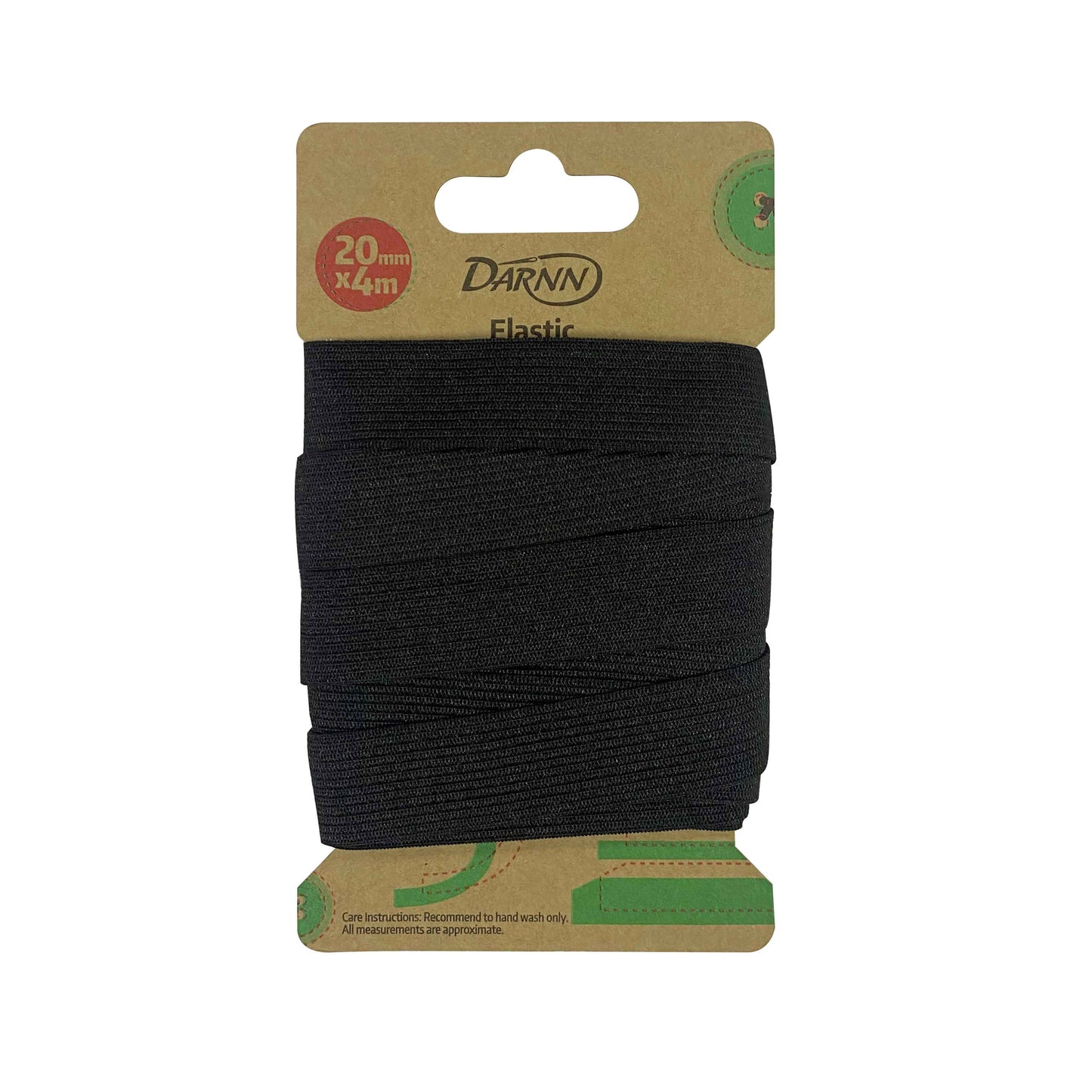 Darnn Black Elastic (20mm x 4meters),Stretchable Flat Band