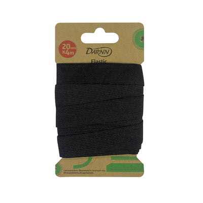 Darnn Black Elastic (20mm x 4meters),Stretchable Flat Band
