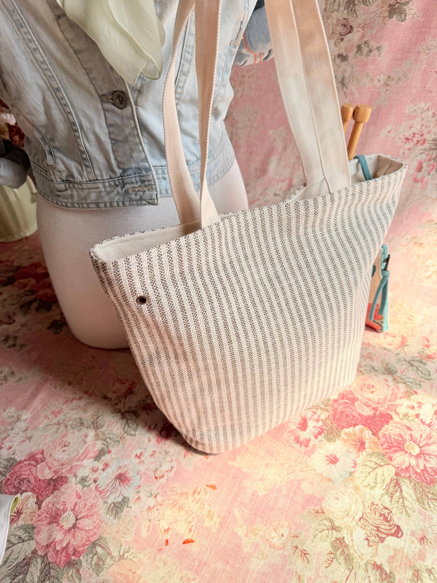 The Fiore Project Tote-Reg, Needle Arts/Craft Carryall, USA Handmade