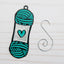 Teal Yarn Skein Christmas Ornament Knitting Ball Crochet