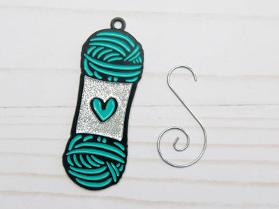Teal Yarn Skein Ornament