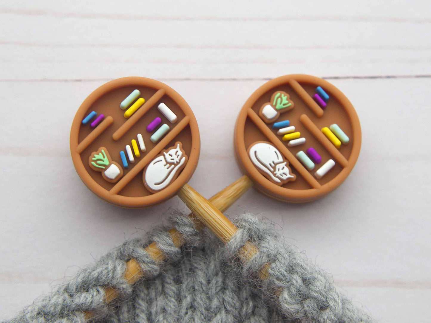 Cats + Reading Stitch Stoppers