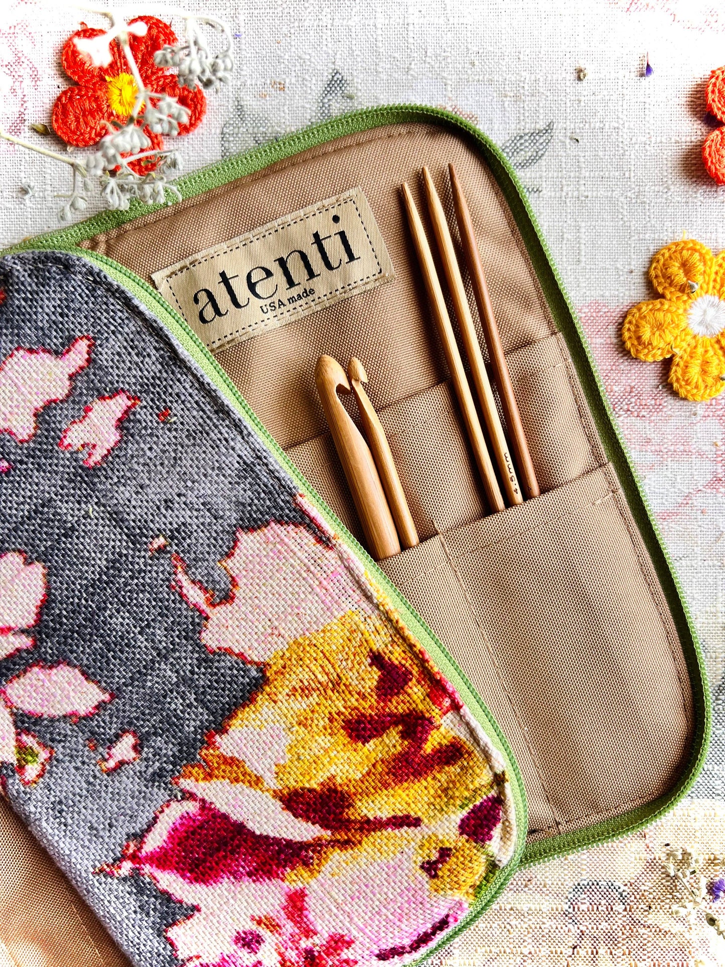 Blossom Grey Needles, Hooks, and Tools Case