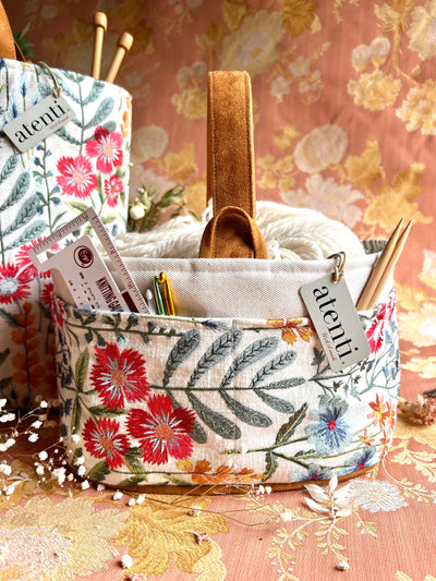 Knitting and Crochet Organizer Project Bag: Wildflower Caddy