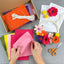 Felt flower and macrame kit. Make a bright spring wreath.