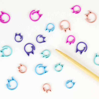 Cat Clips - Simple Removable Stitch Markers - Rainbow