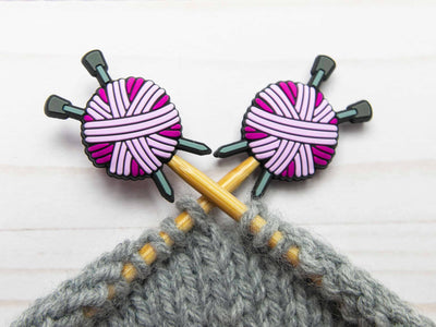 Pink Yarn Ball Stitch Stoppers