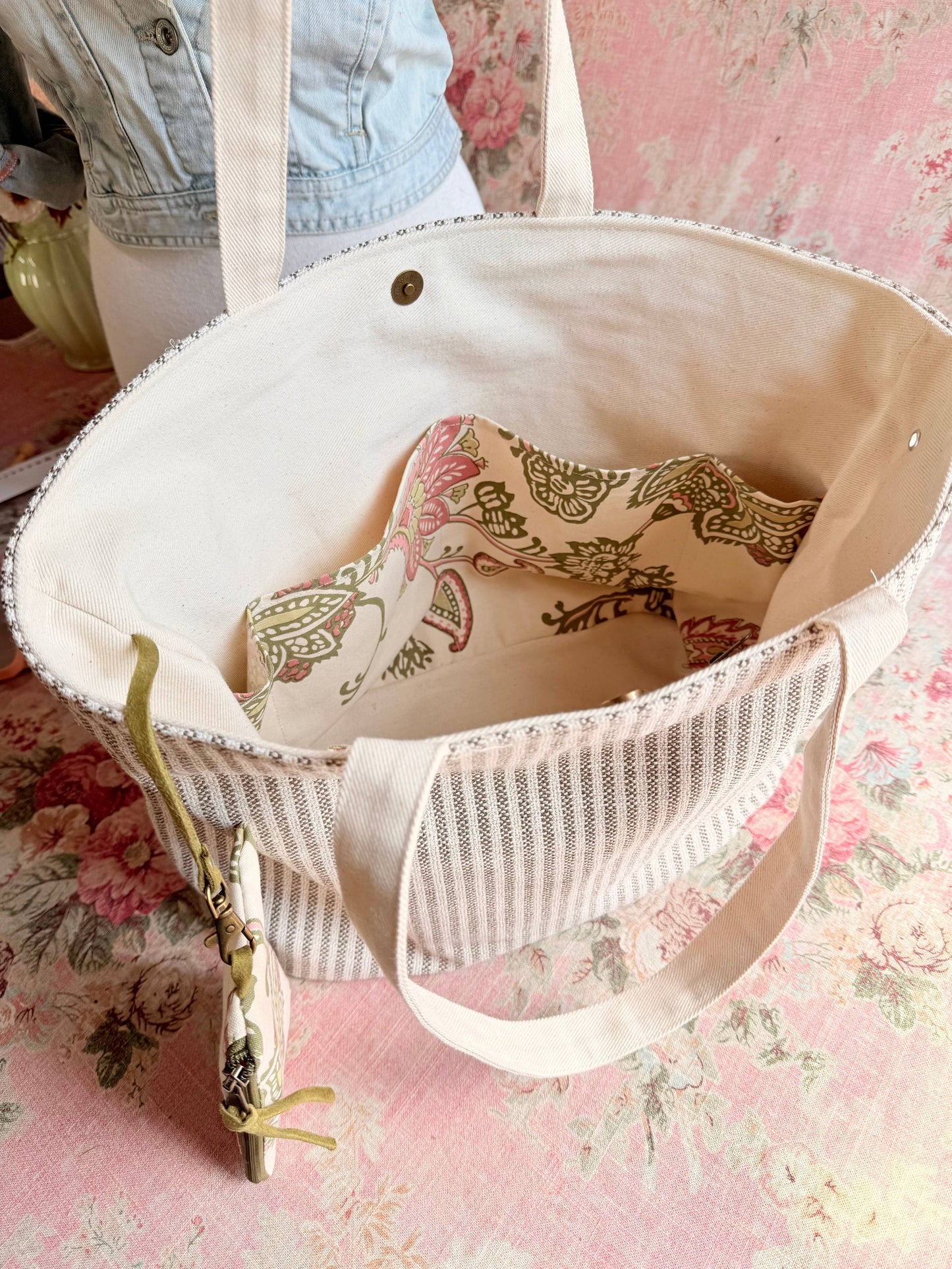 The Rosalie Project Tote-Lg, Needle Arts/Craft Carryall, USA Handmade