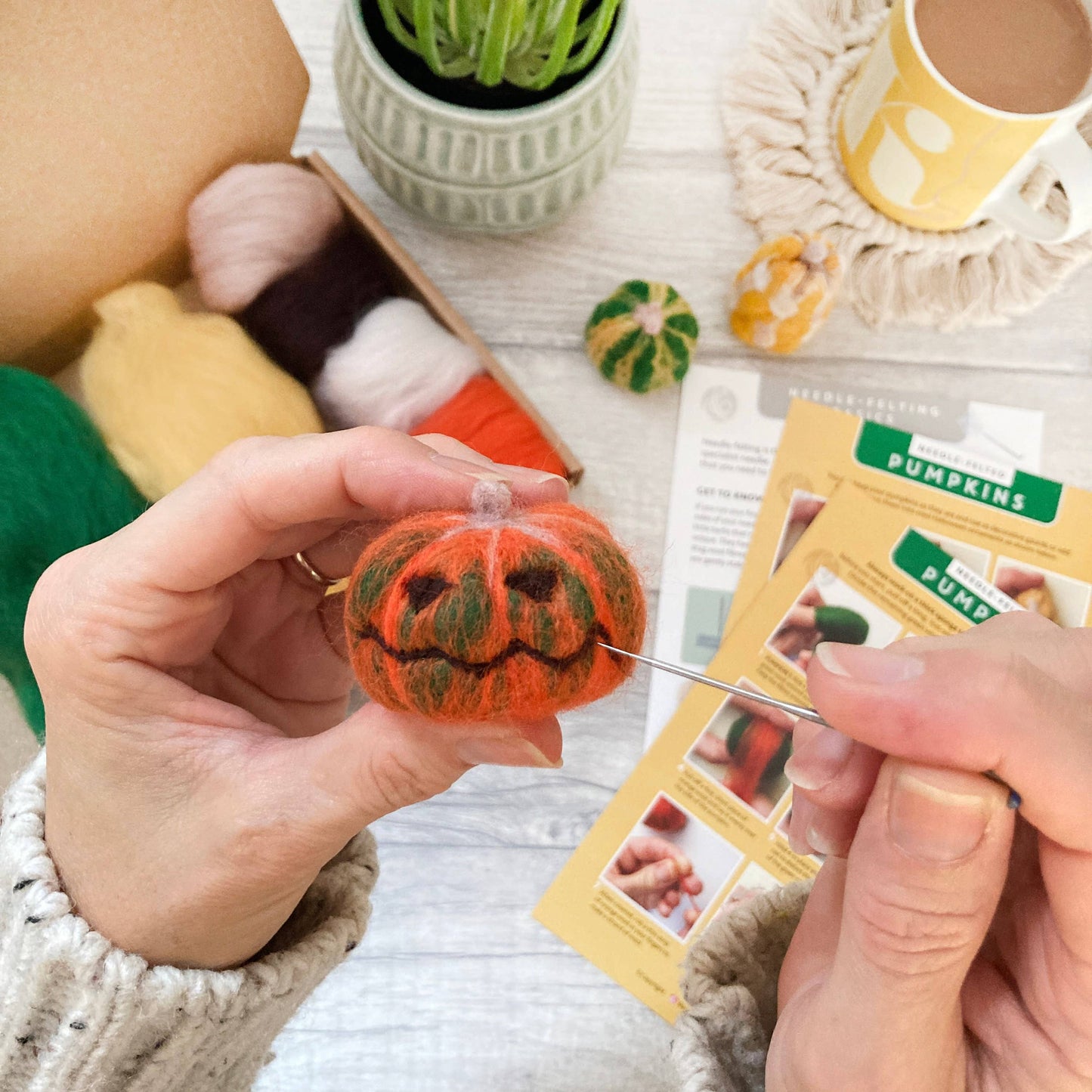 Needle Felting Kit - Pumpkins - Halloween Crafts
