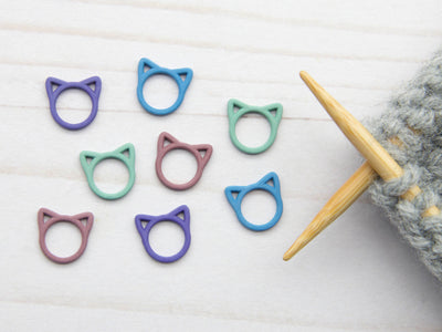 Colorful Cat Closed Ring | Stitch Markers