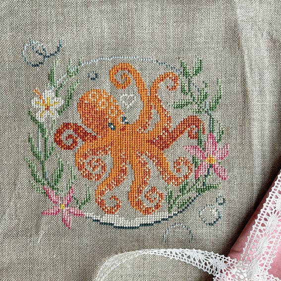 Octopus Bubble Cross Stitch Kit