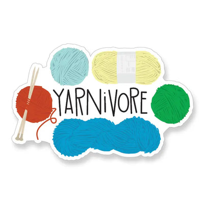 "Yarnivore" Knitting Vinyl Sticker