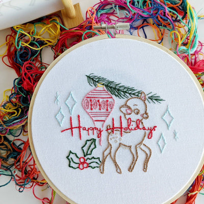 Holiday Deer Embroidery Kit