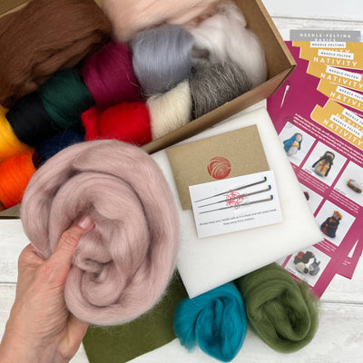 Needle Felting Bumper Kit - NATIVITY. A Premium Starter Set.