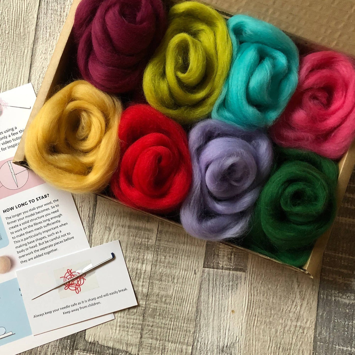 Rainbow Rose Needle Felting Kit