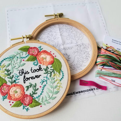 Delicate Roses Beginner Embroidery Kit