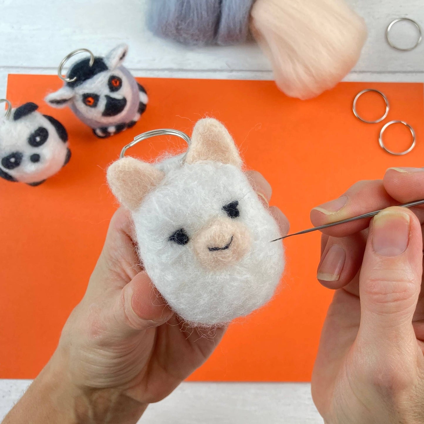 Mini Animal Keychain Needle Felting Kit