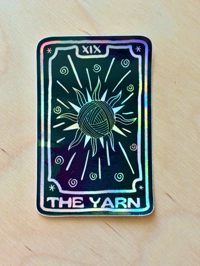 HOLO Yarn Tarot Card Sun Moon - Vinyl Laptop Bumper Sticker