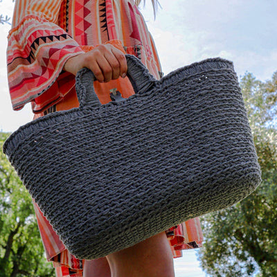 DIY Crochet Kit Shopper Stone Grey