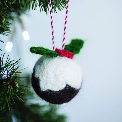 Needle Felting Kit Christmas Puddings - Make TWO decorations