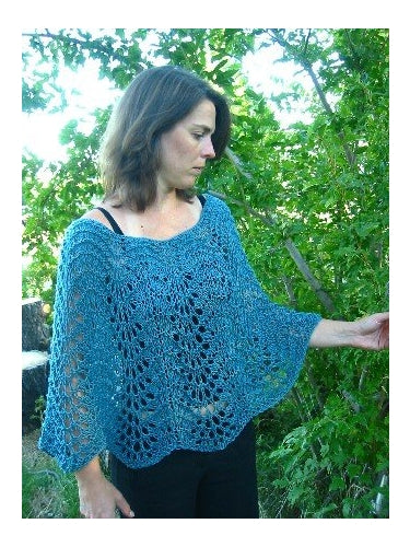 Easy Lace Poncho - Knitting Pure & Simple Pattern